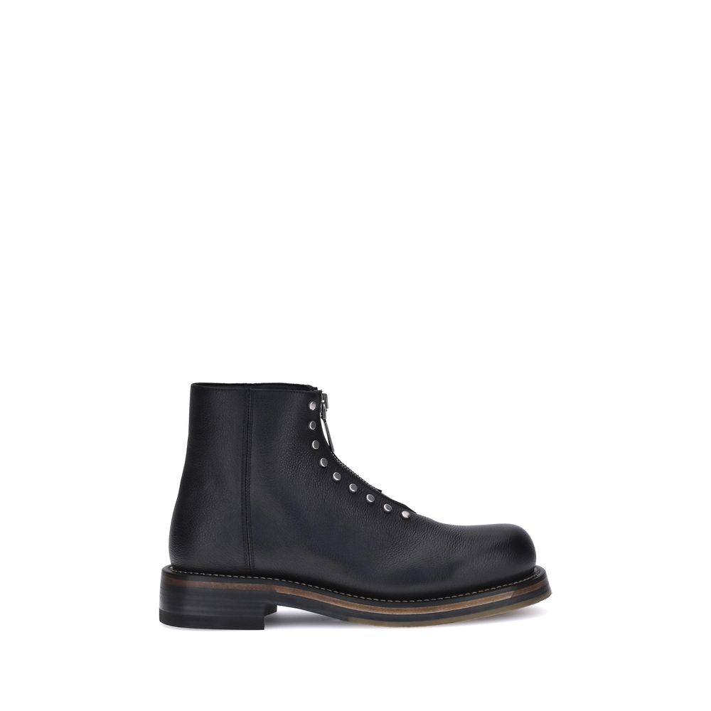 Alexander McQueen Schwarze Kalbshaut Bos Taurus Stiefeletten