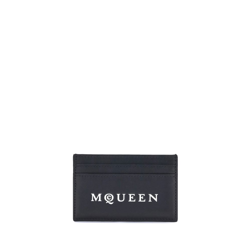 Portefeuille Alexander McQueen Bos Taurus en cuir de veau noir
