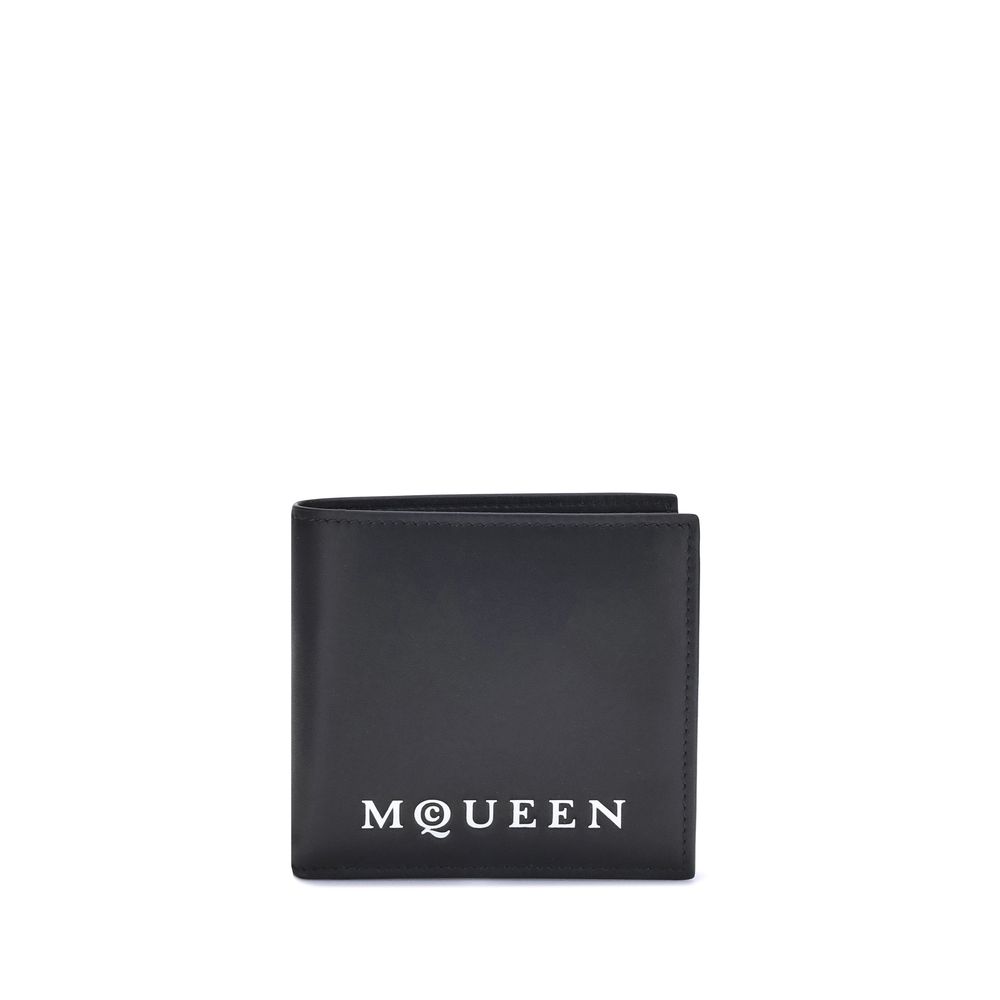 Portefeuille Alexander McQueen Bos Taurus en cuir de veau noir
