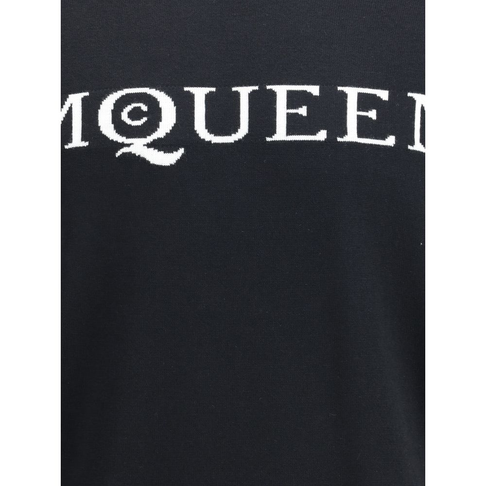 Sweat-shirt en laine noire Alexander McQueen