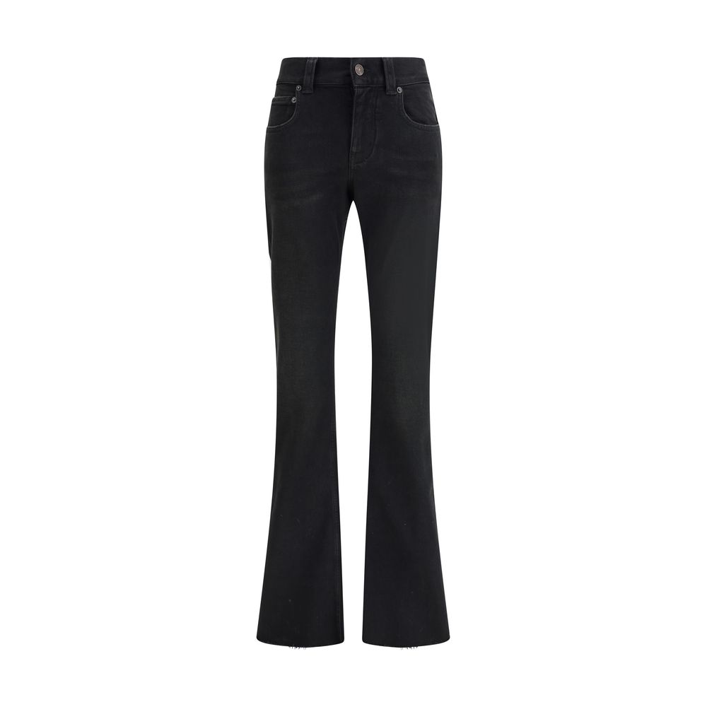 Balenciaga Schwarze Baumwoll-Bootcut-Jeans