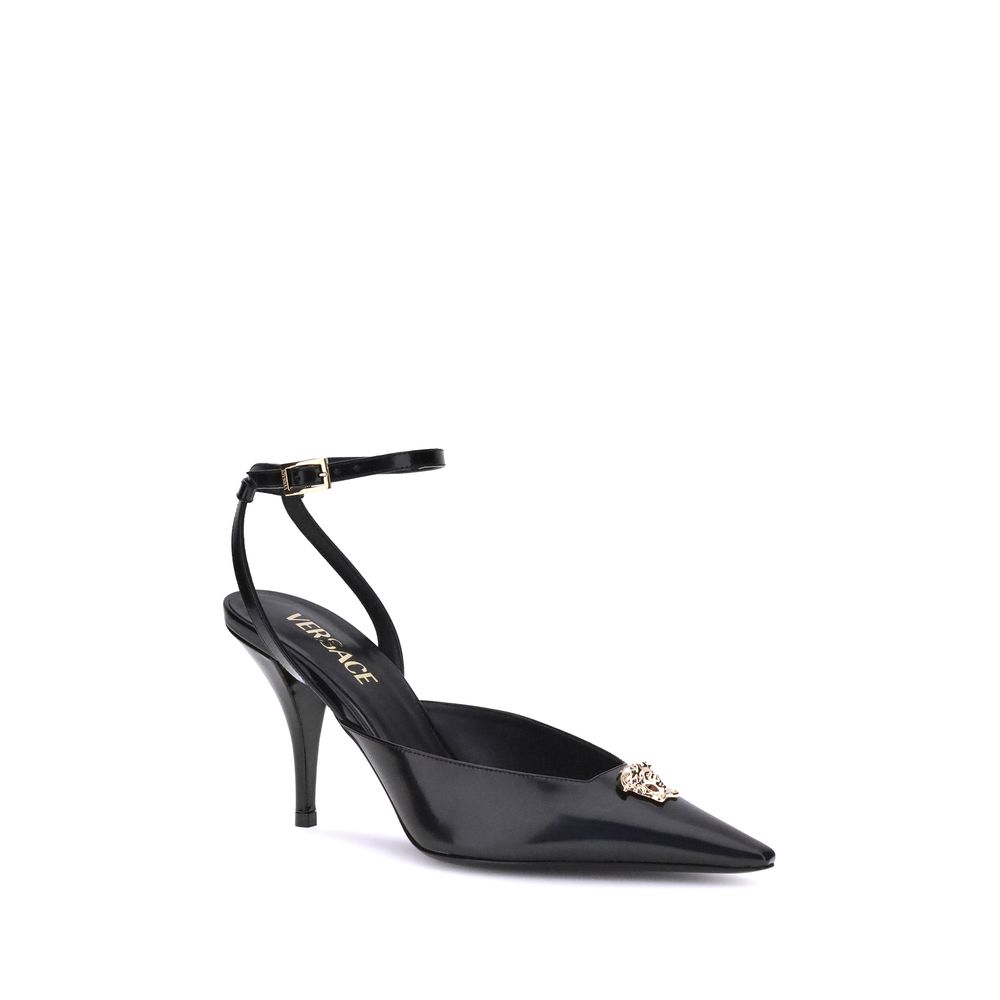 Versace Schwarze Kalbsleder Bos Taurus High Heels