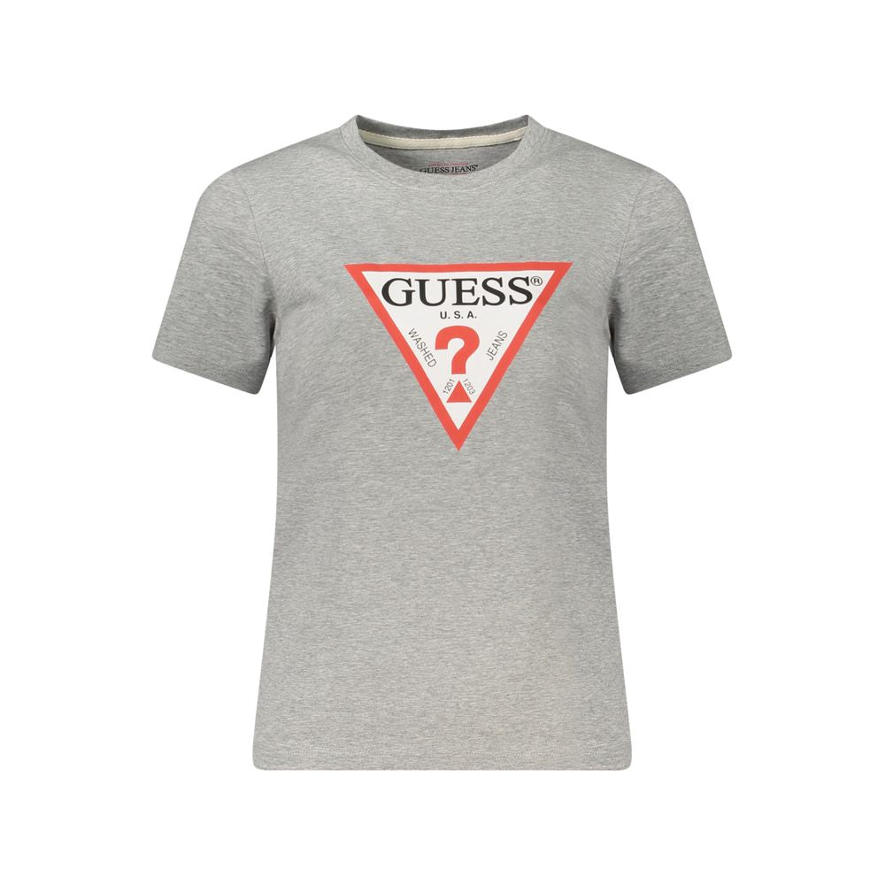 Guess Jeans Graues Baumwoll-T-Shirt für Frauen