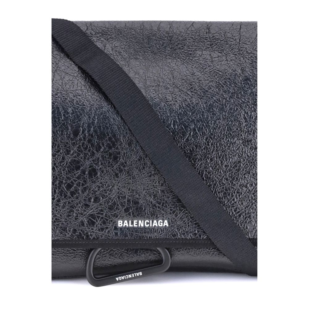 Balenciaga Schwarze Kalbshaut Bos Taurus Schultertasche