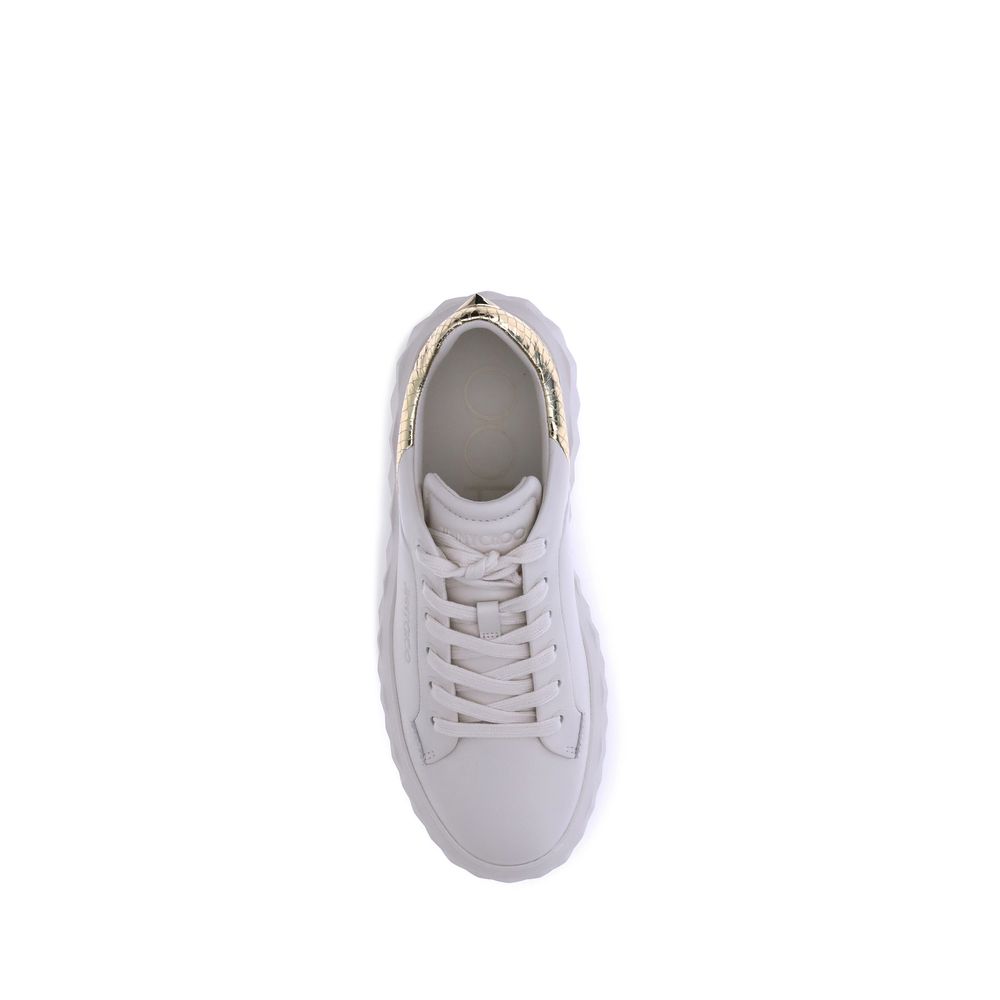 Jimmy Choo Weiße Kalbshaut Bos Taurus Chunky Sneakers