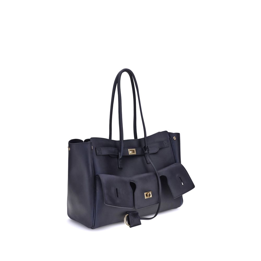 Balenciaga Schultertasche aus Kalbshaut Bos Taurus in Blau