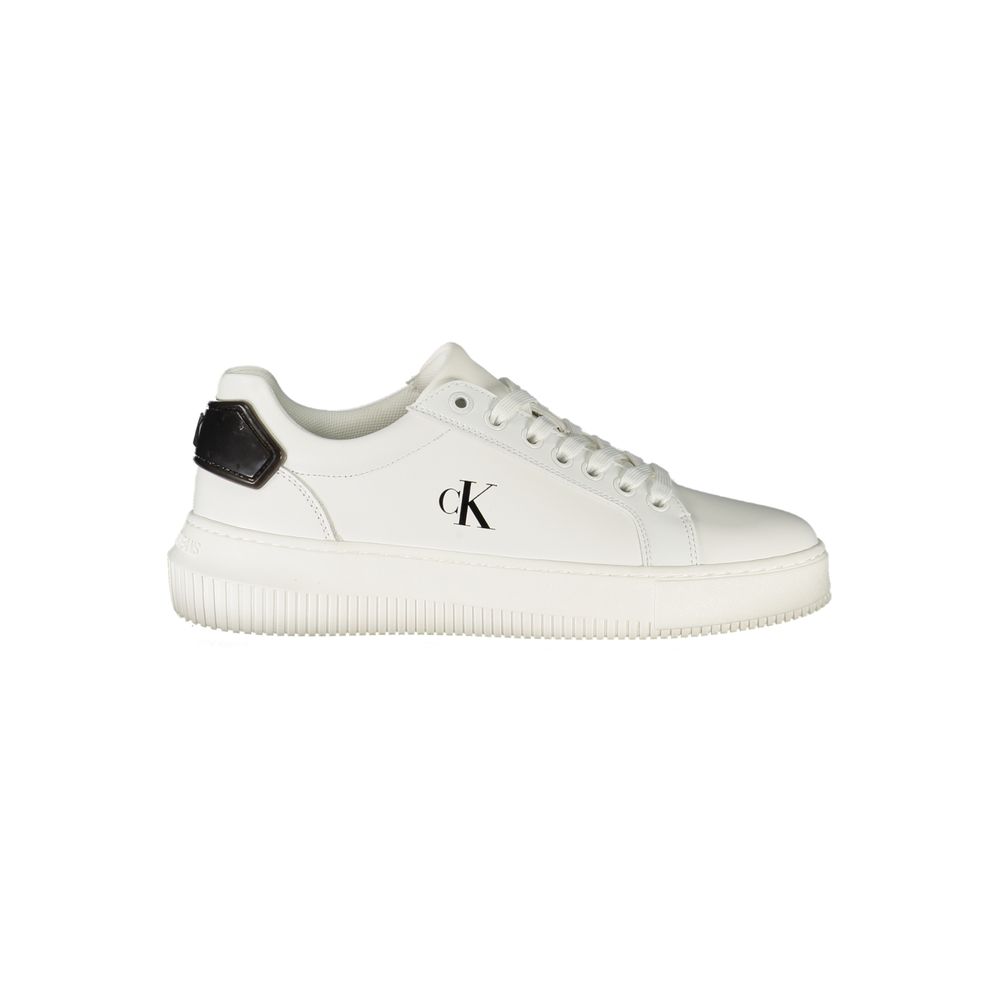 Baskets Calvin Klein en cuir blanc pour femmes