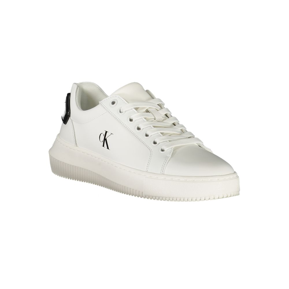Baskets Calvin Klein en cuir blanc pour femmes