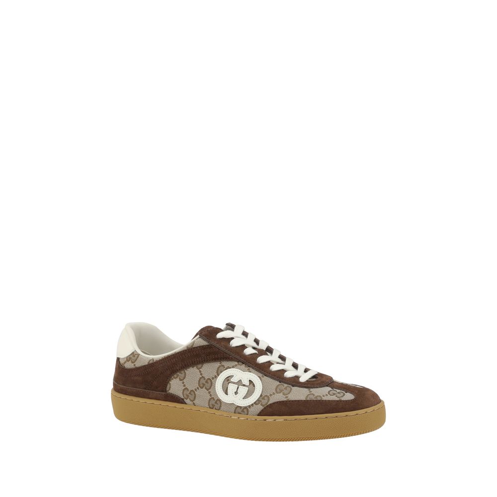 Gucci Braune Kalbsleder Bos Taurus Low-Top Sneaker