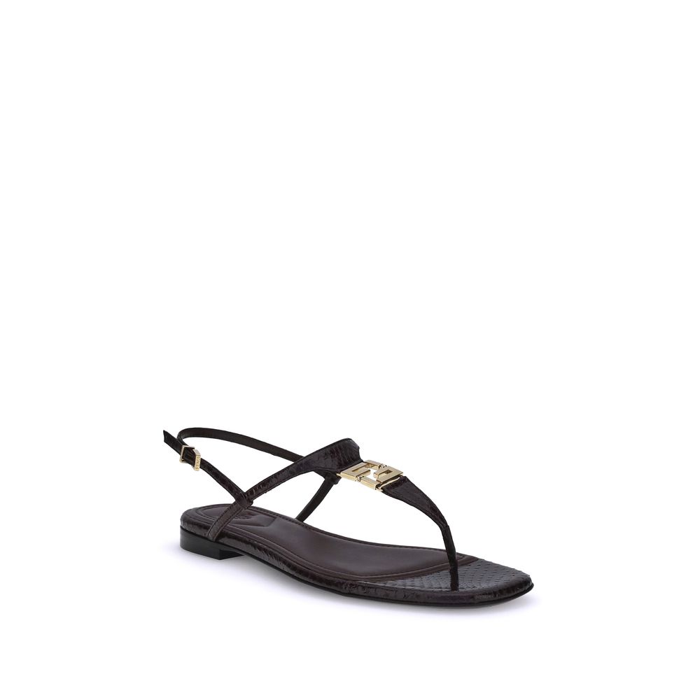 Fendi Lila Kalb Leder Bos Taurus Sandalen