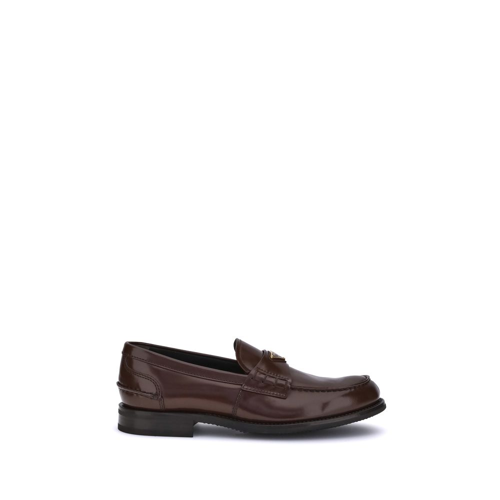 Prada Triangular Plaque Loafers