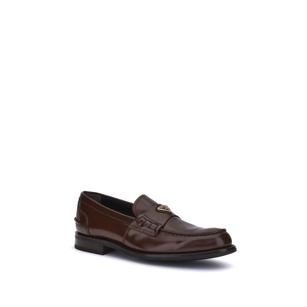 Prada Triangular Plaque Loafers