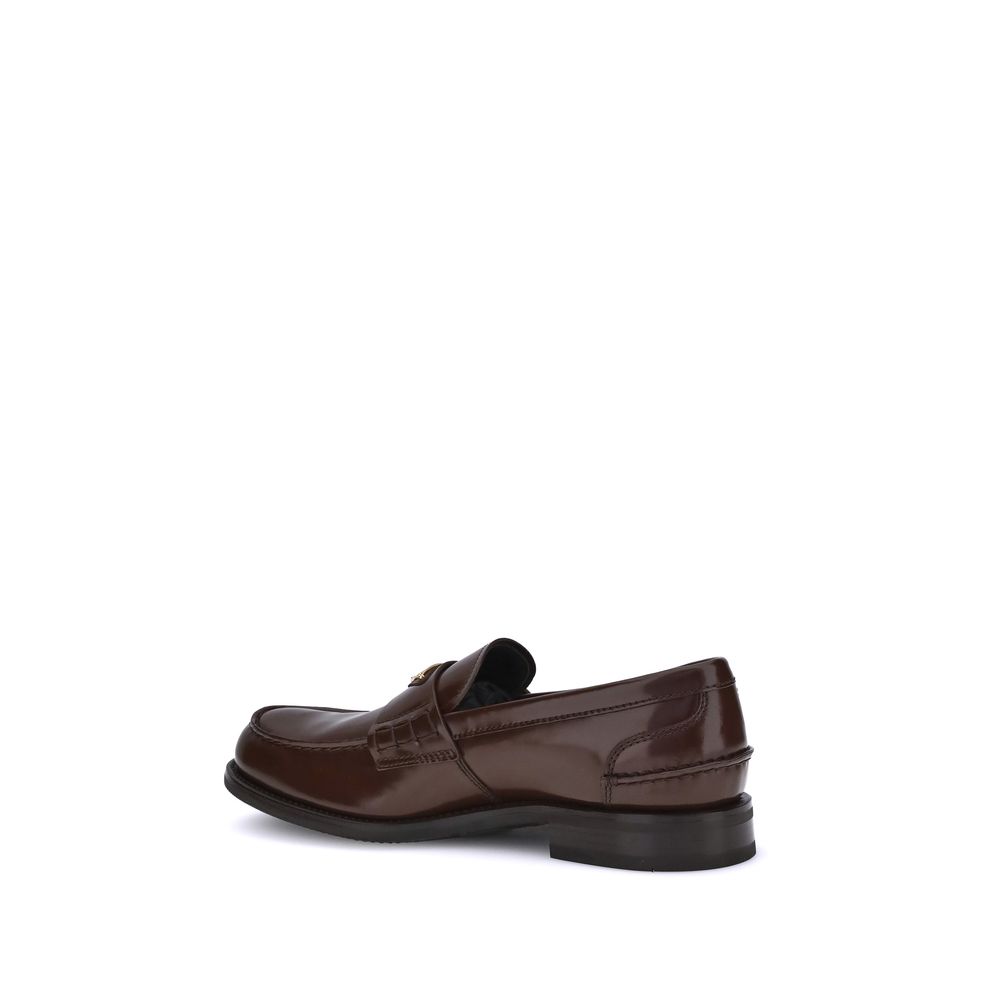 Prada Triangular Plaque Loafers