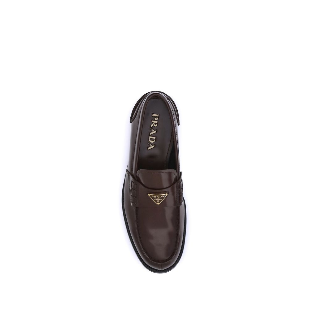 Prada Triangular Plaque Loafers