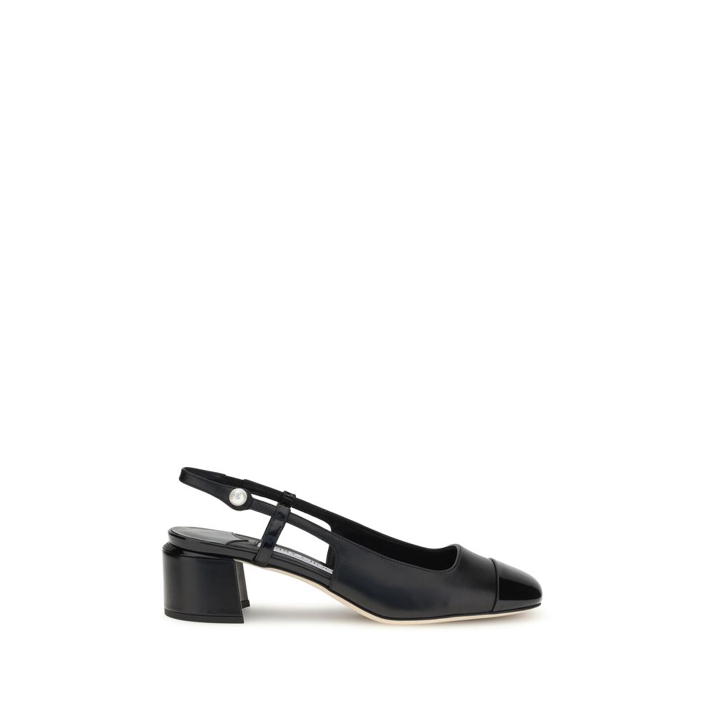 Jimmy Choo Schwarze Kalbshaut Bos Taurus Pumps mit mittelhohem Absatz