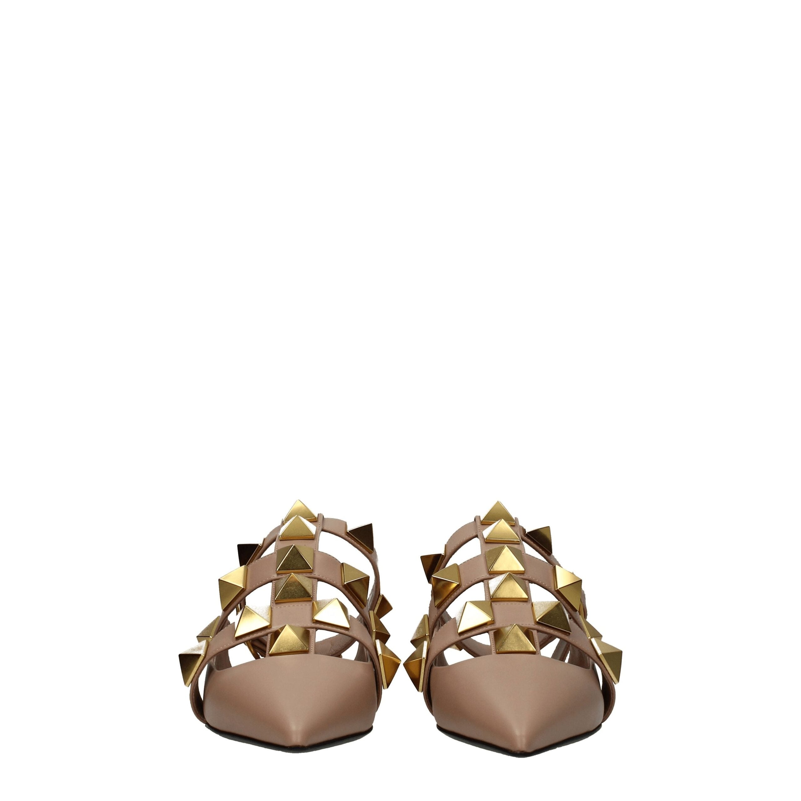 Valentino Garavani Flache Sandalen aus rosa Leder