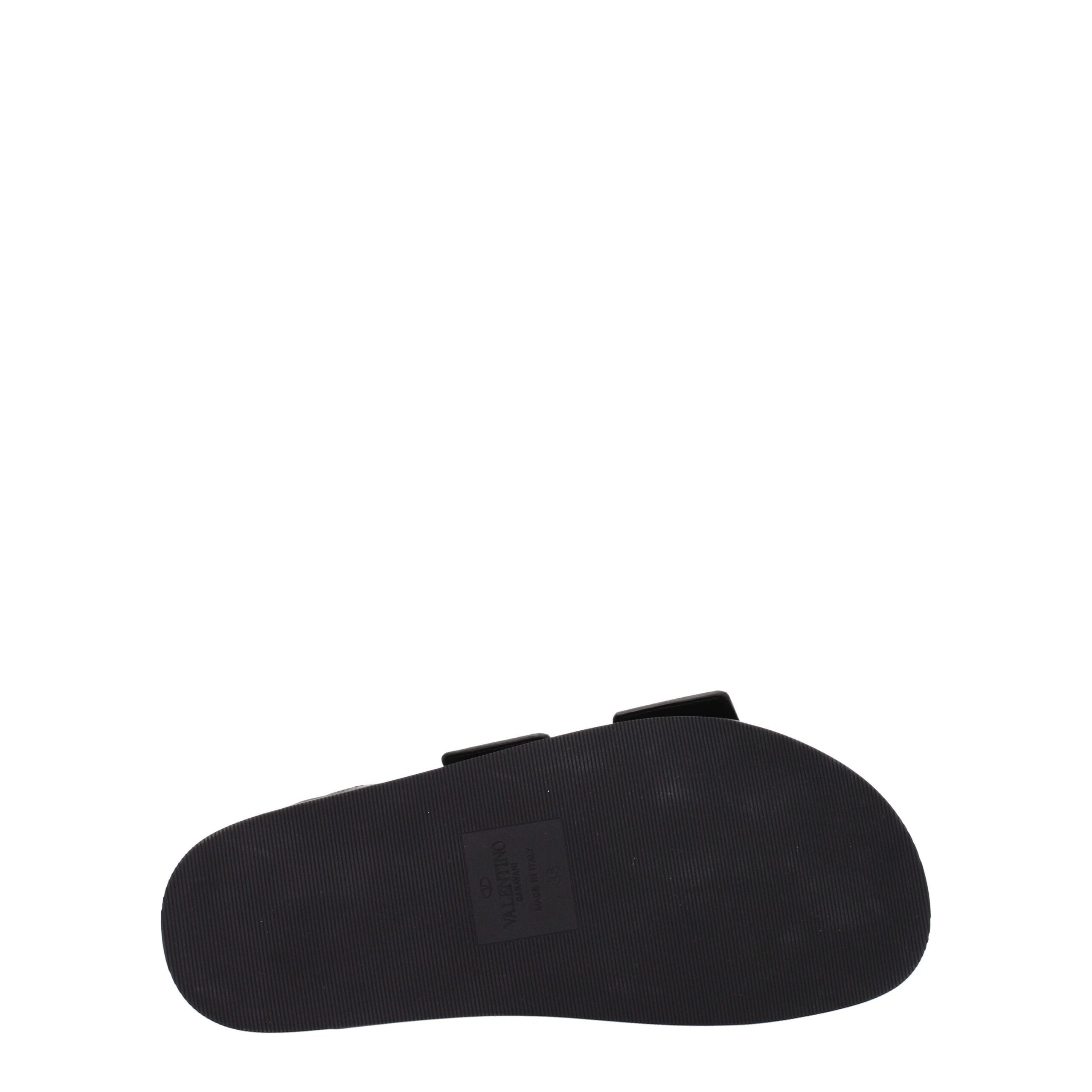 Valentino Garavani Schwarze Leder-Hausschuhe