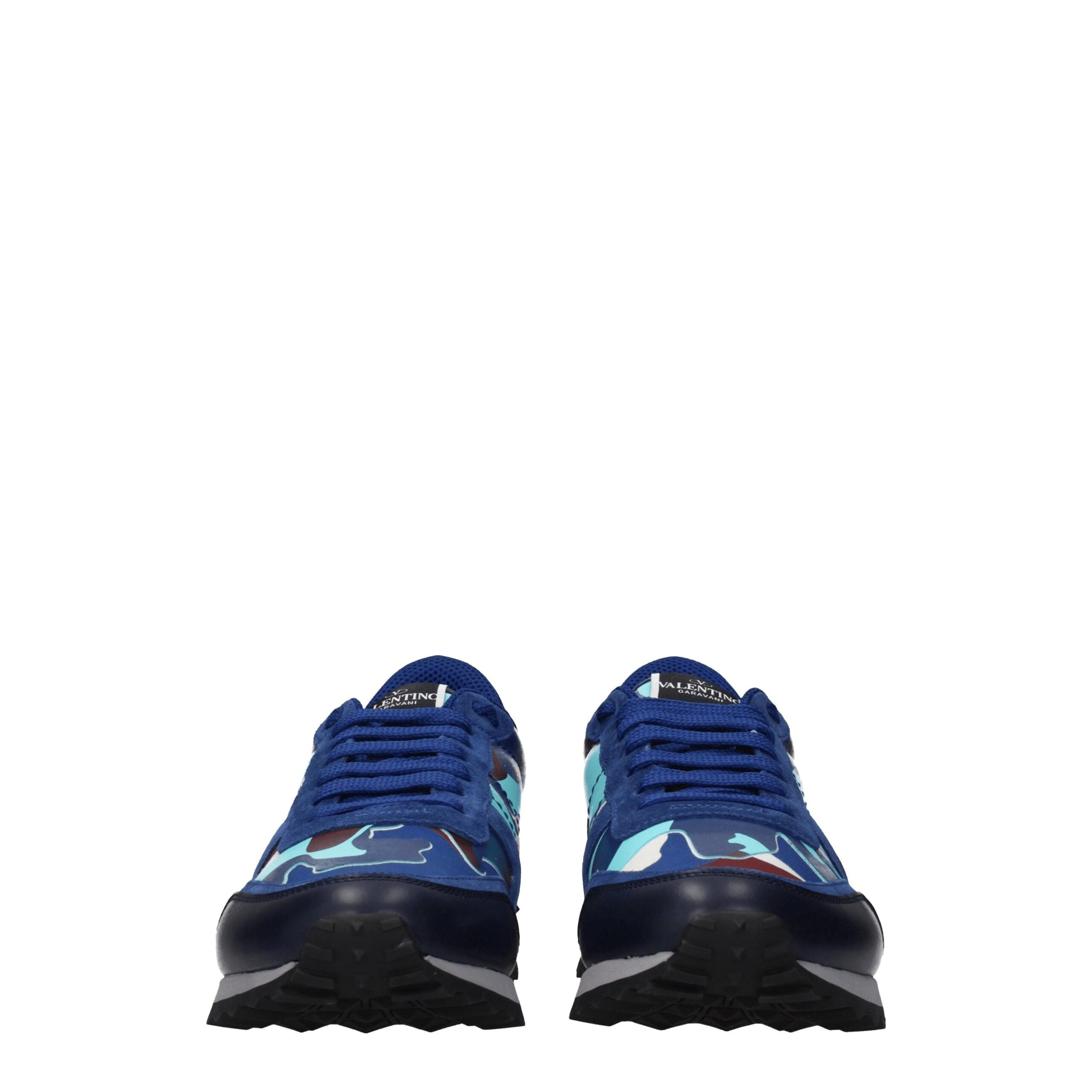 Valentino Garavani Blaue Leder Sportliche Turnschuhe