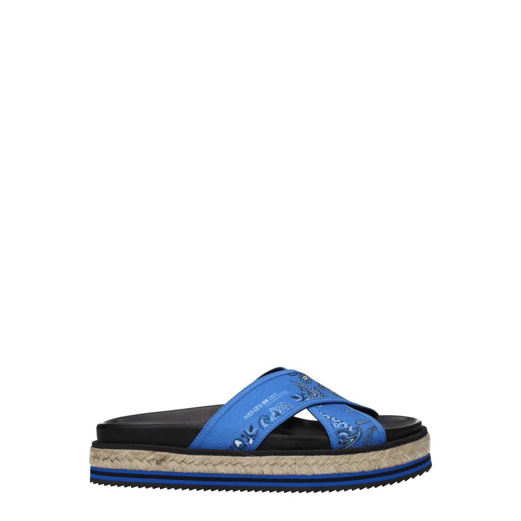 Kenzo Blaue Stoff-Pantoffeln
