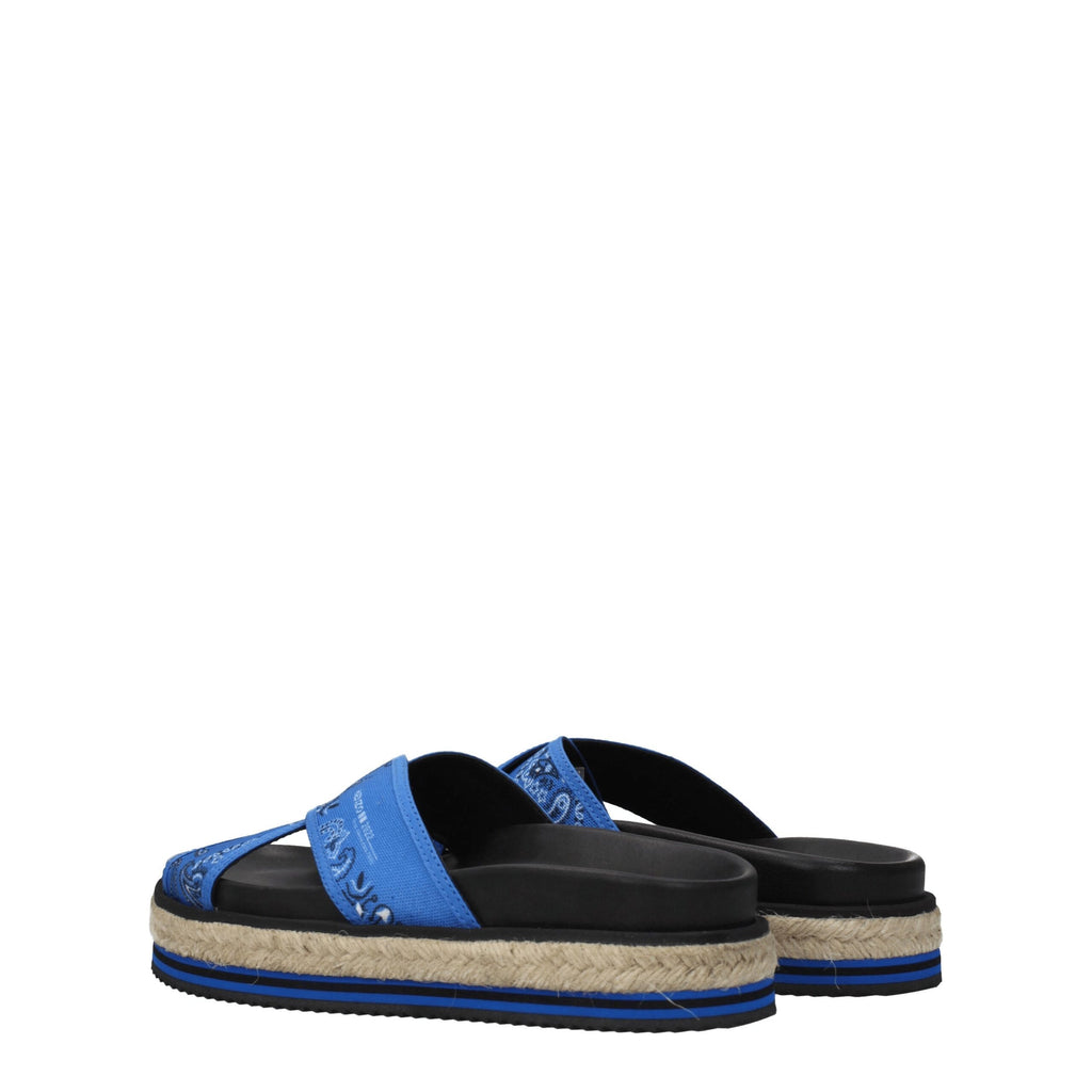 Kenzo Blaue Stoff-Pantoffeln