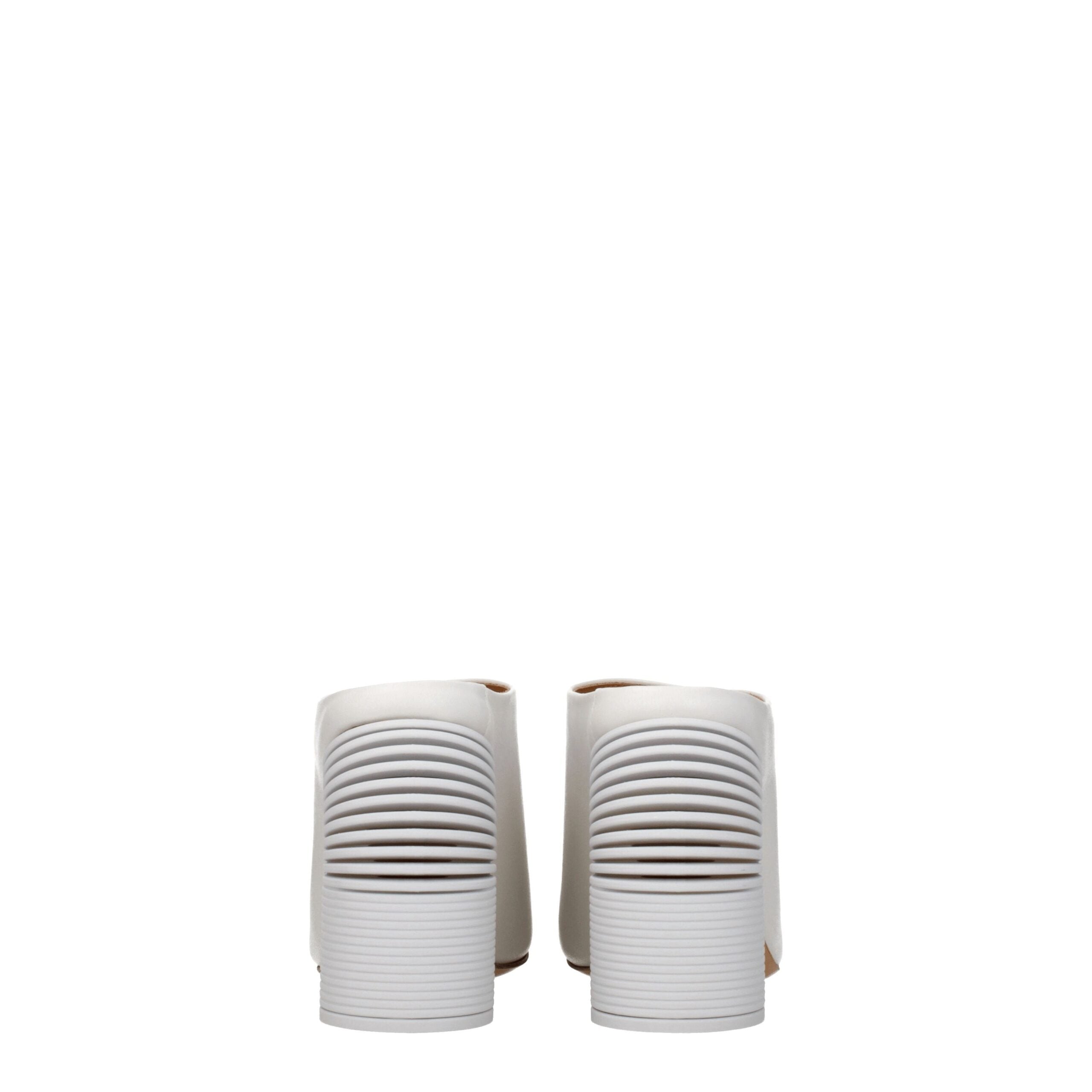 Off-White Weiße Leder-Plateausandalen