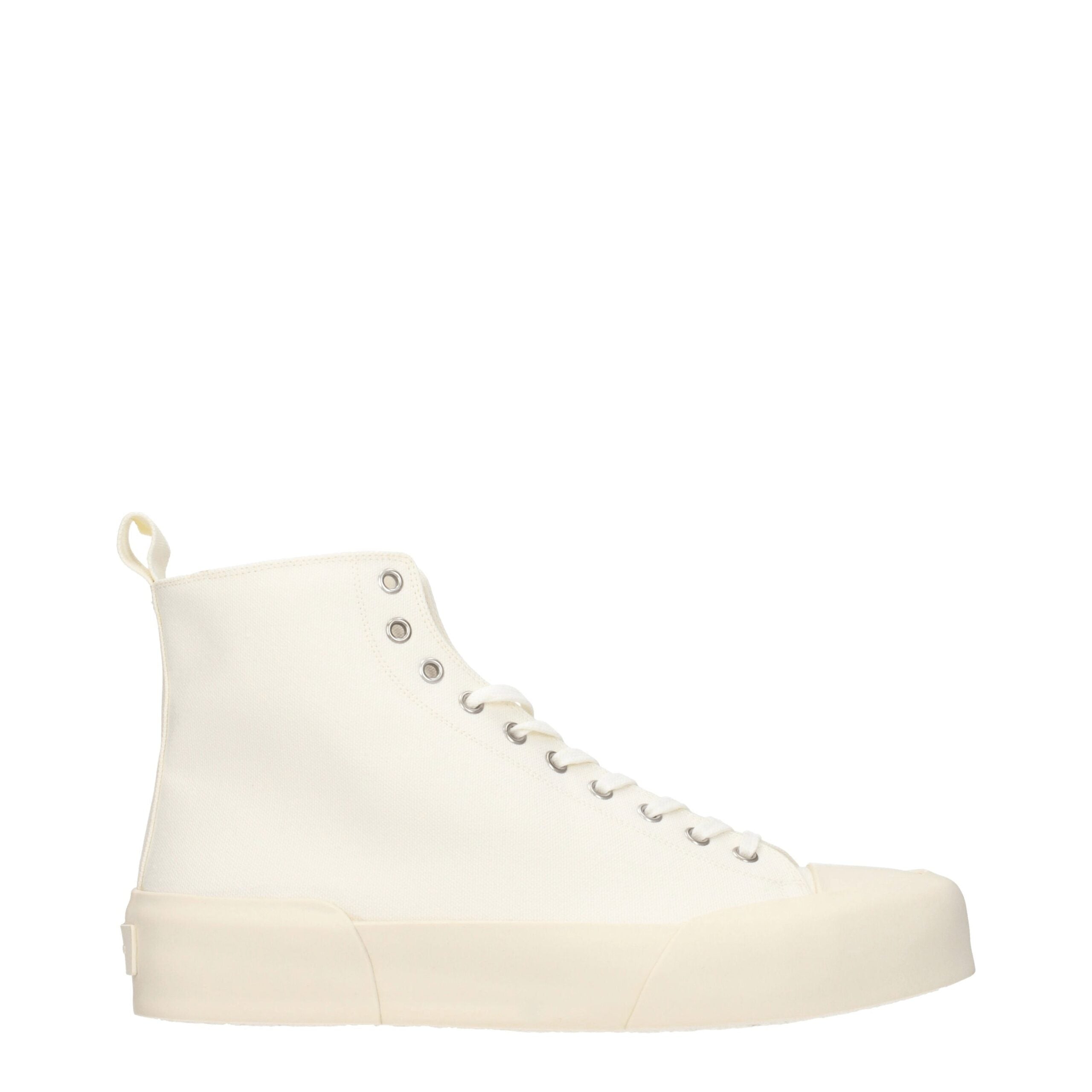 Jil Sander Beigefarbene High-Top-Sneaker aus Stoff