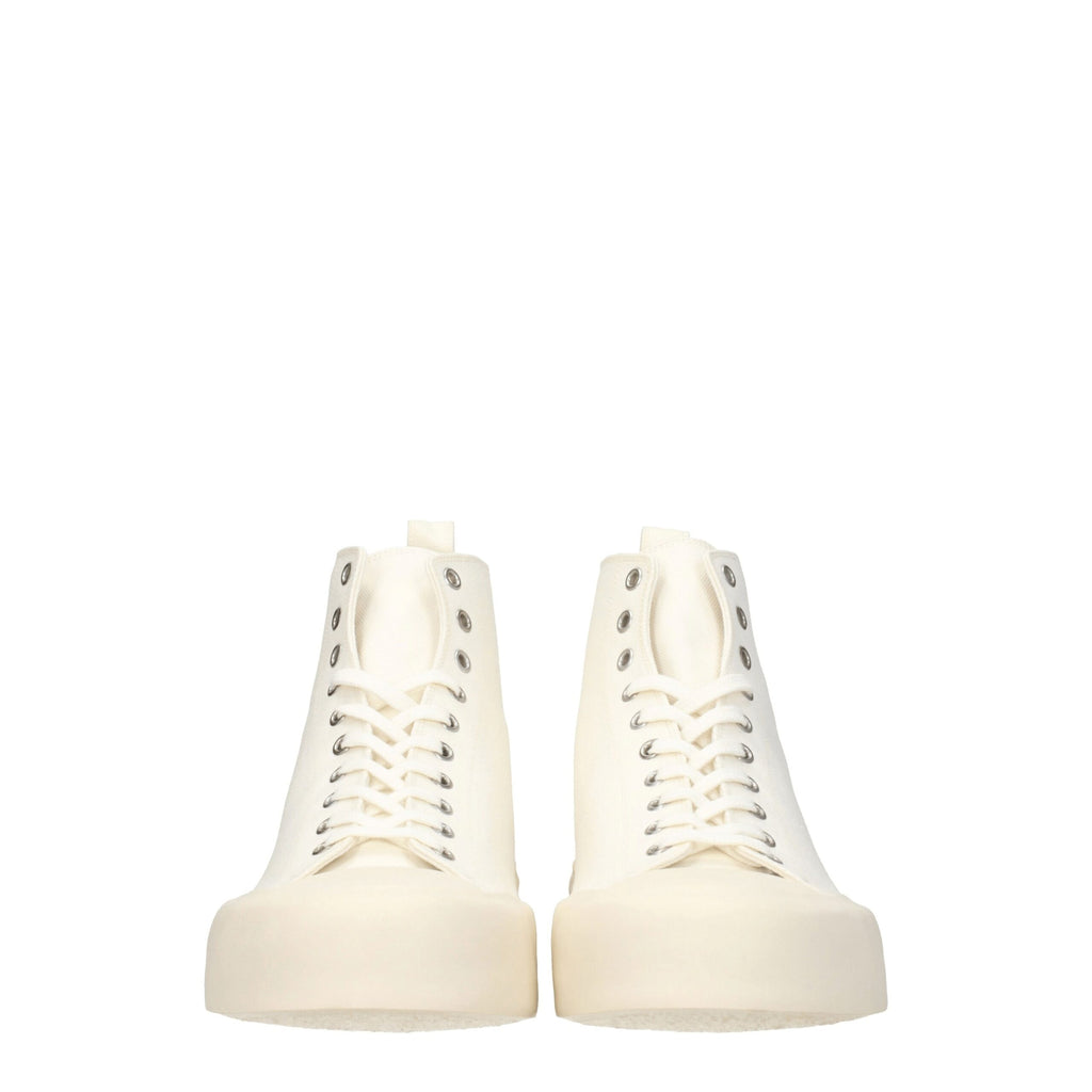 Jil Sander Beigefarbene High-Top-Sneaker aus Stoff