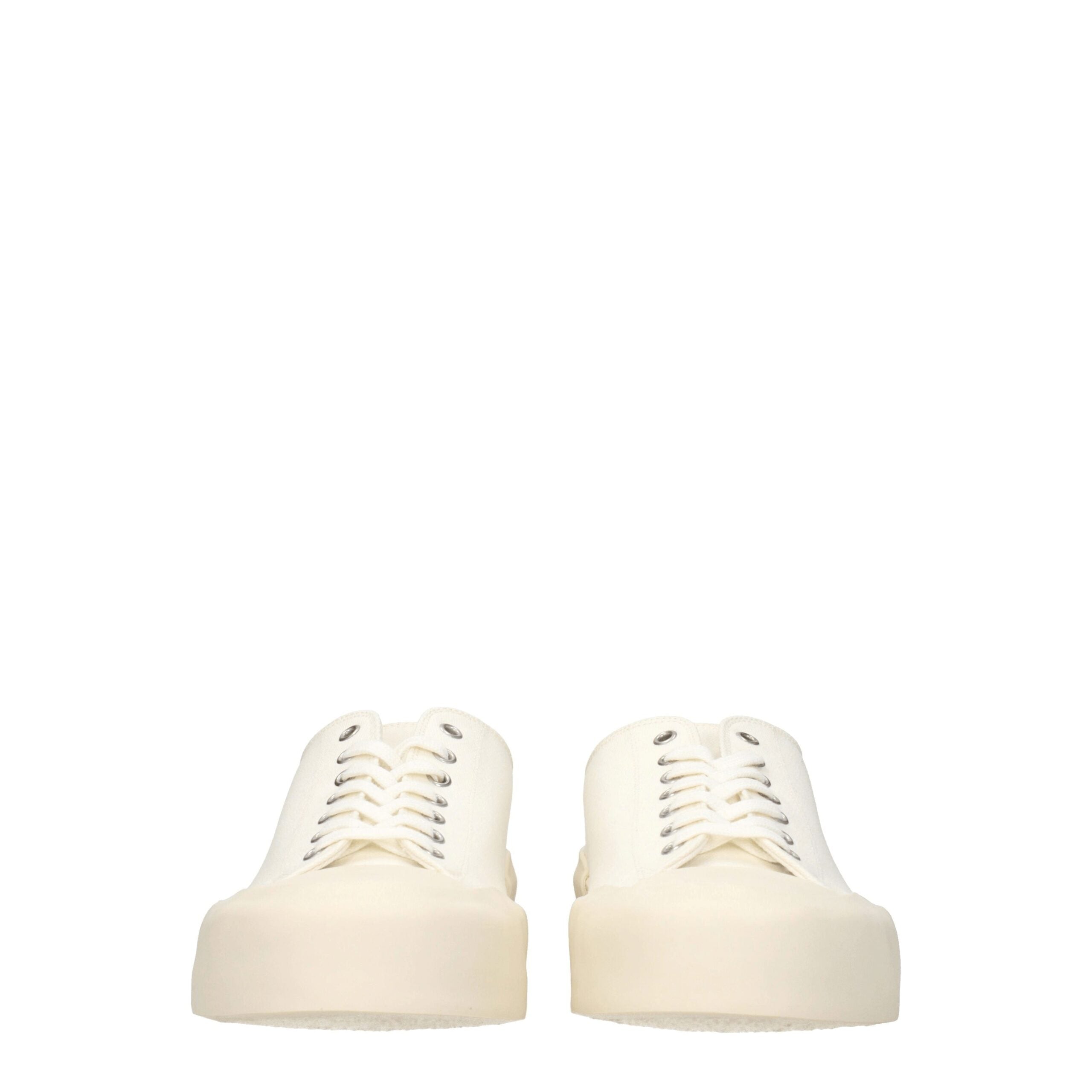 Jil Sander Beigefarbene Stoff-Sneaker mit niedrigem Schaft