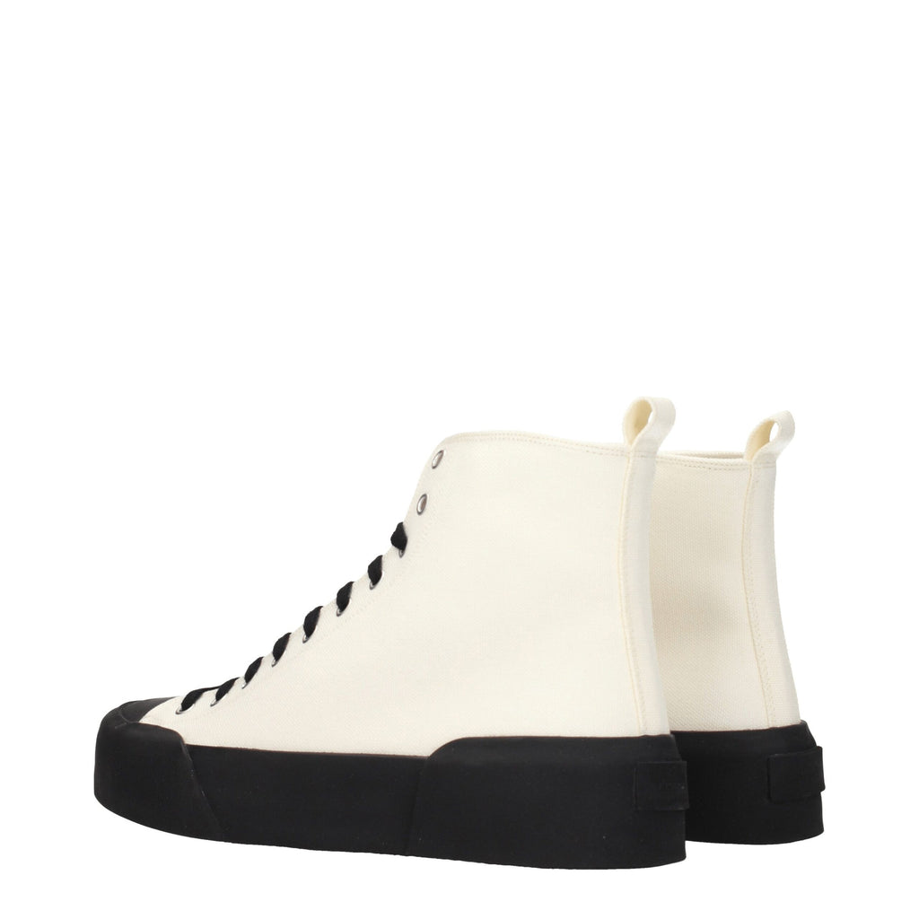 Jil Sander Beigefarbene High-Top-Sneaker aus Stoff