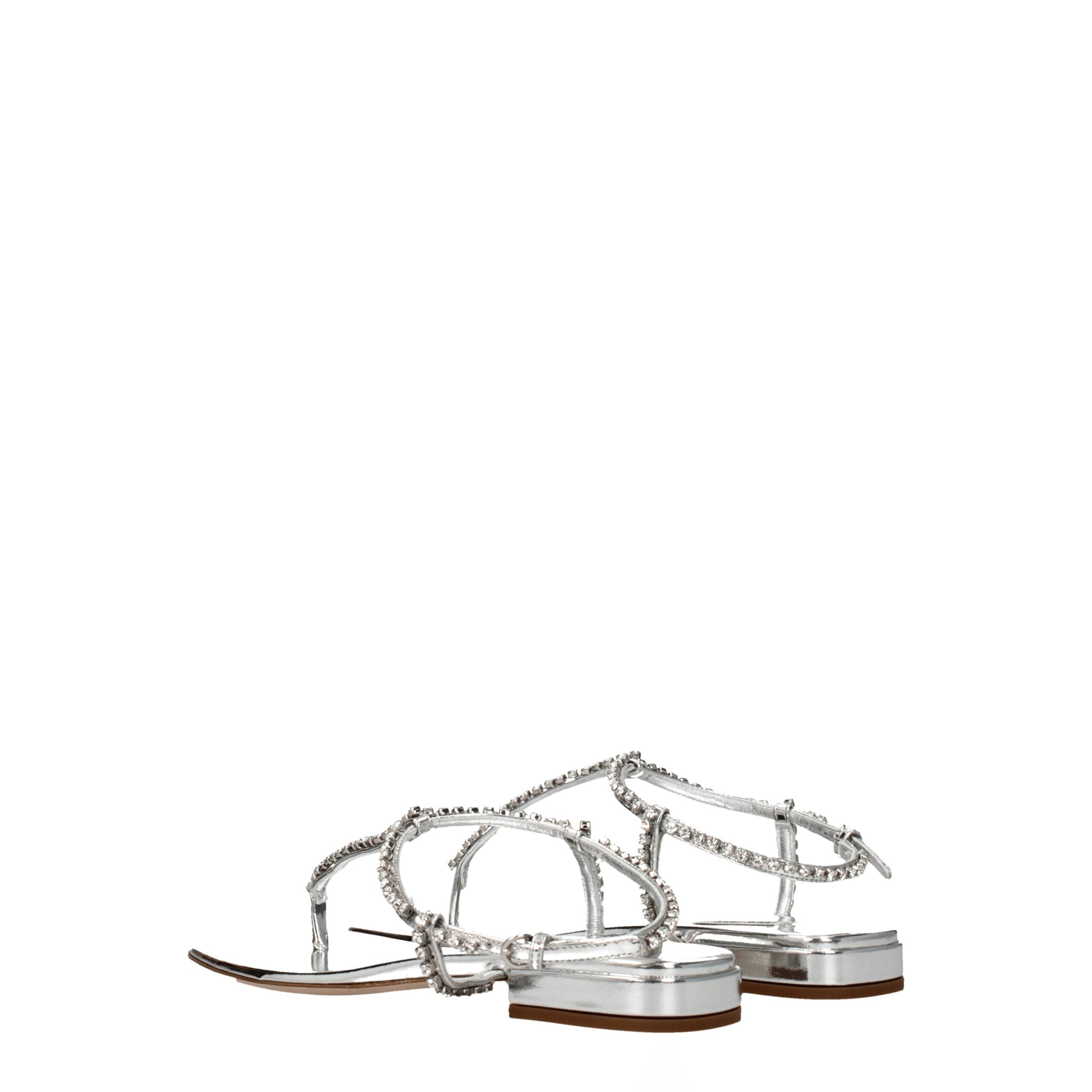 Miu Miu Graue Flip-Flop-Sandalen aus Leder