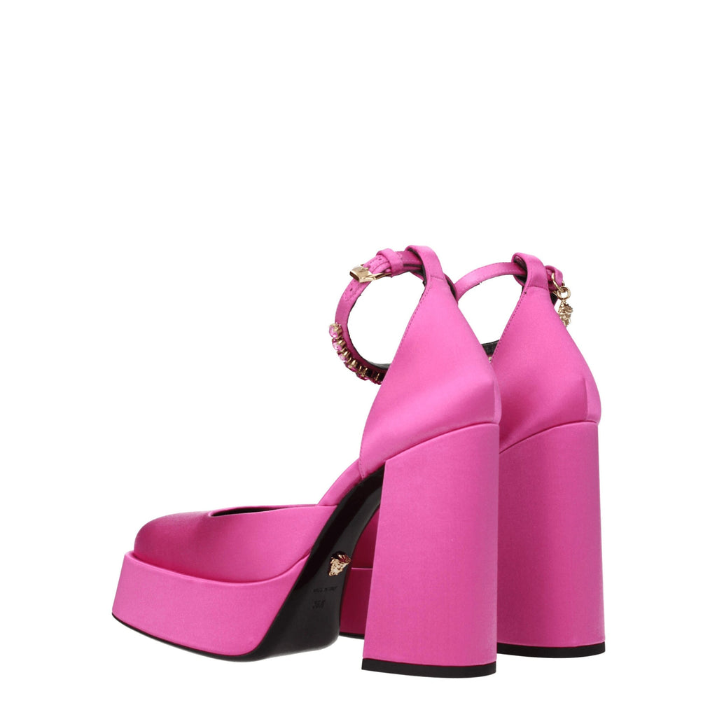Versace Rosa Satin Plateau-Pumps