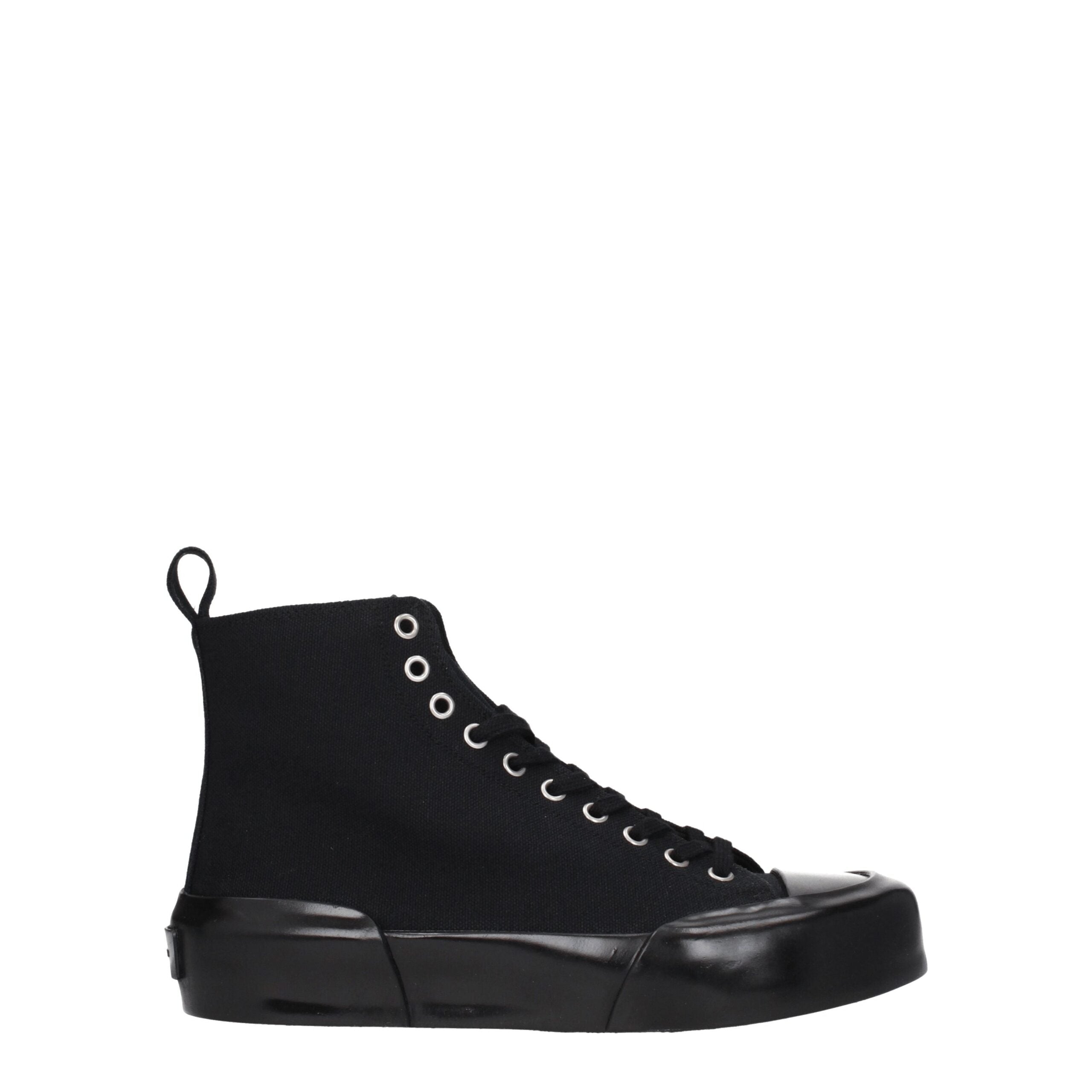Jil Sander Schwarze High-Top-Sneaker aus Stoff