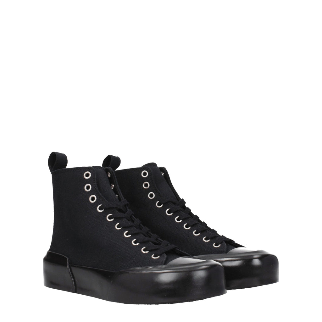 Jil Sander Schwarze High-Top-Sneaker aus Stoff