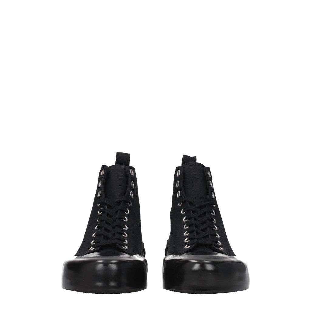 Jil Sander Schwarze High-Top-Sneaker aus Stoff