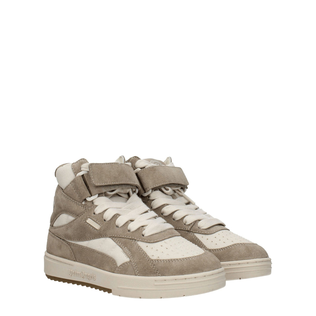 Palm Angels Beigefarbene High-Top-Sneaker aus Leder