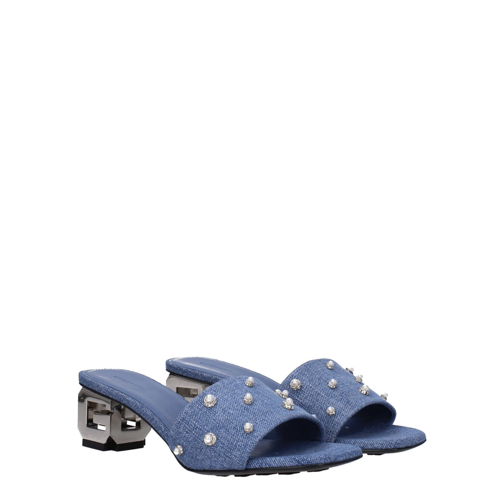 Givenchy Blaue Stoff-Sandalen