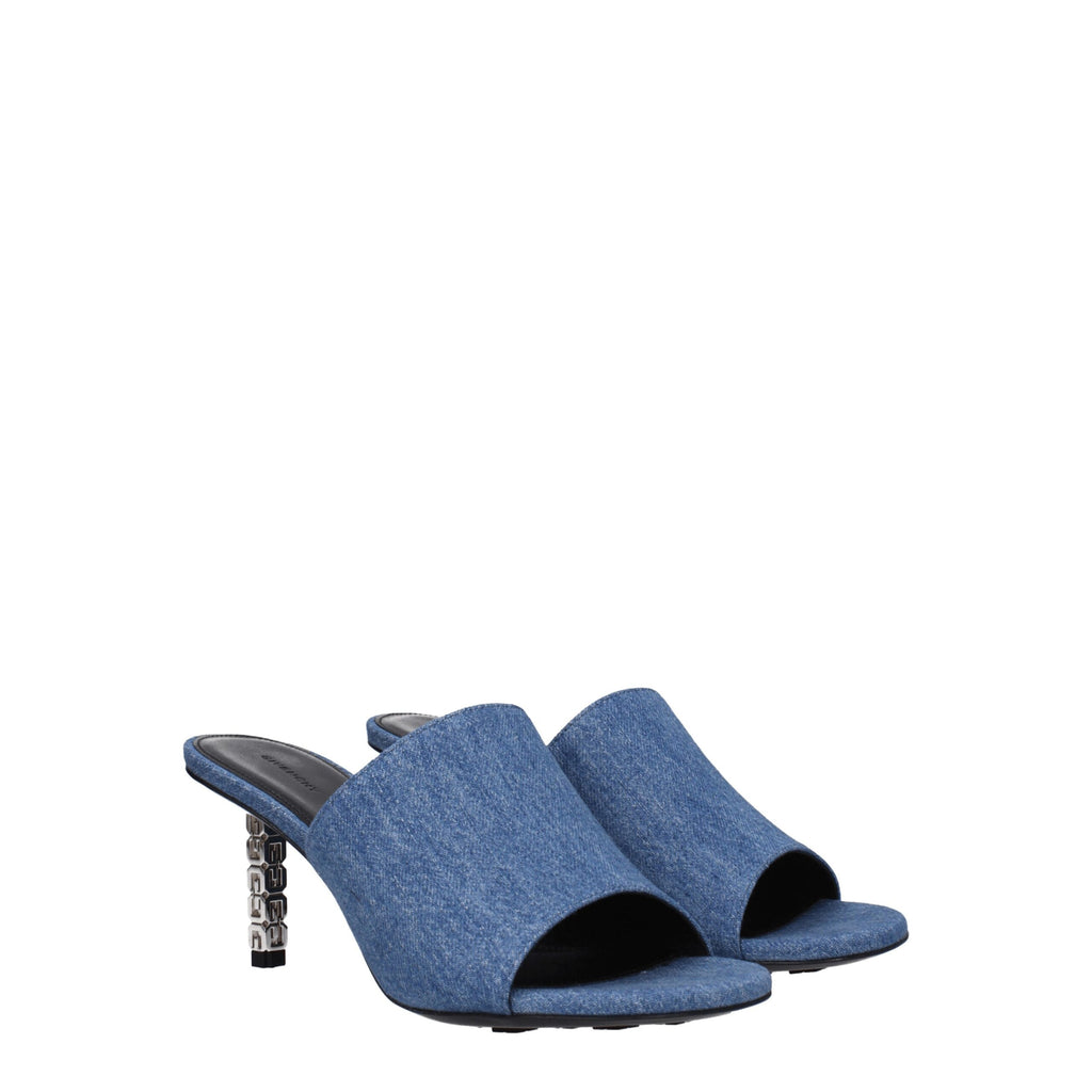 Givenchy Blaue Stoff-Plateausandalen