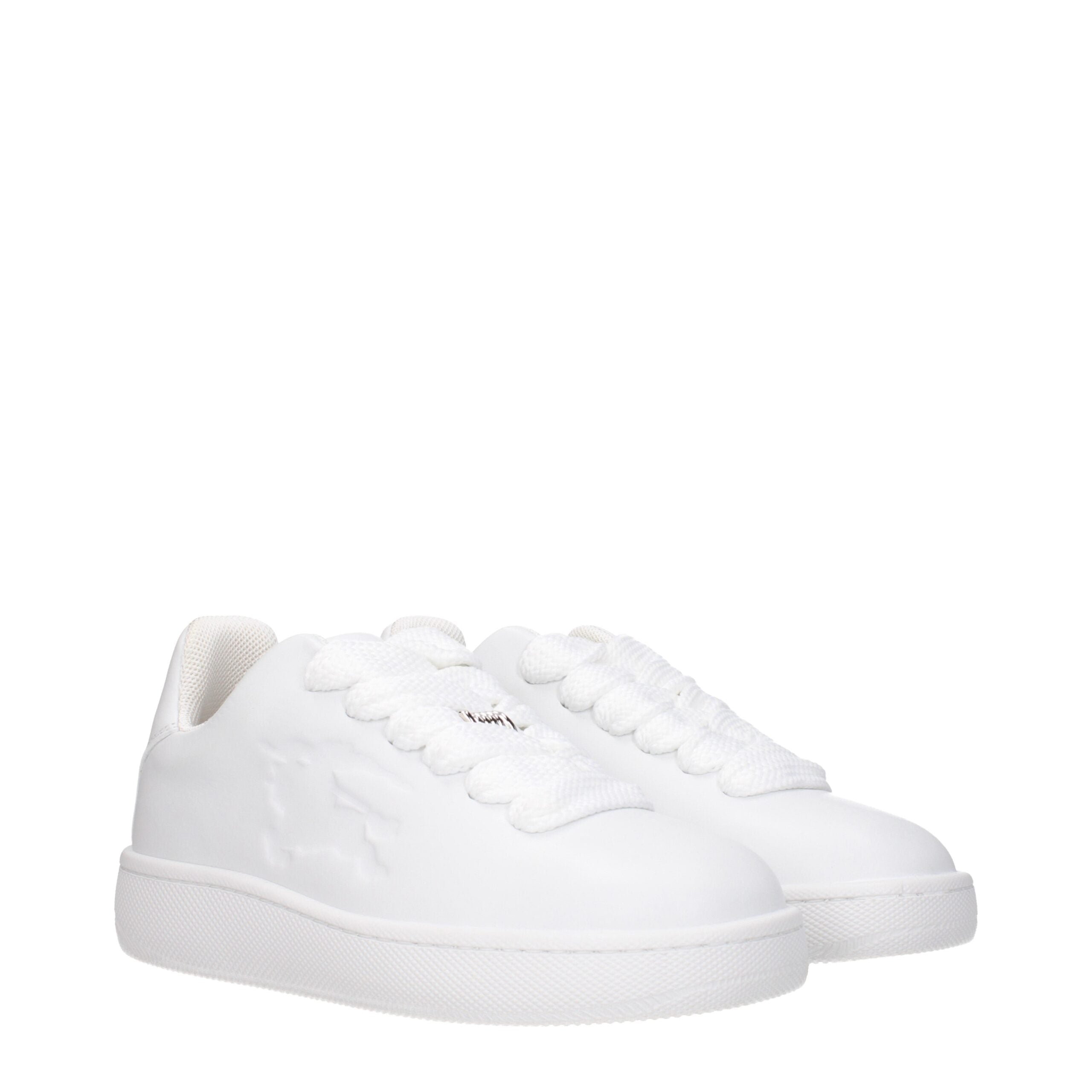 Burberry Weiße Sneakers aus Leder mit niedrigem Schaft