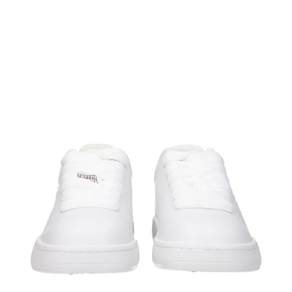 Burberry Weiße Sneakers aus Leder mit niedrigem Schaft