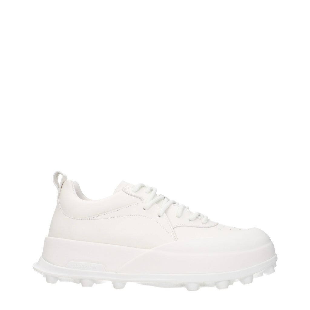 Jil Sander Weiße Leder-Sneakers