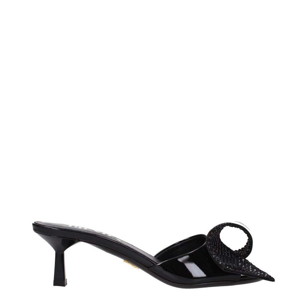 Prada Schwarze Ledersandalen