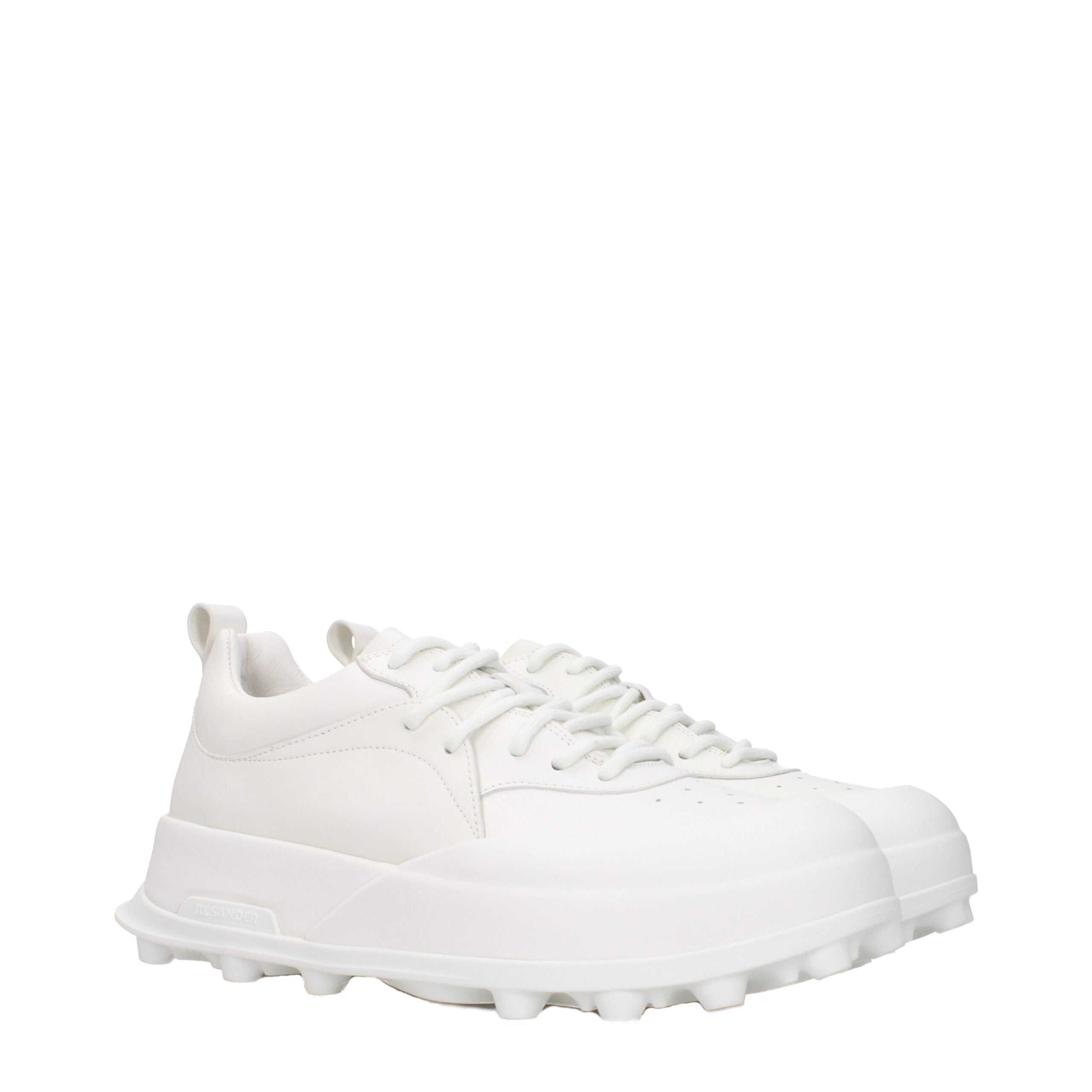 Jil Sander Weiße Leder-Sneakers