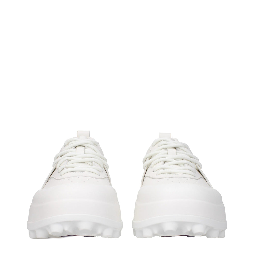 Jil Sander Weiße Leder-Sneakers