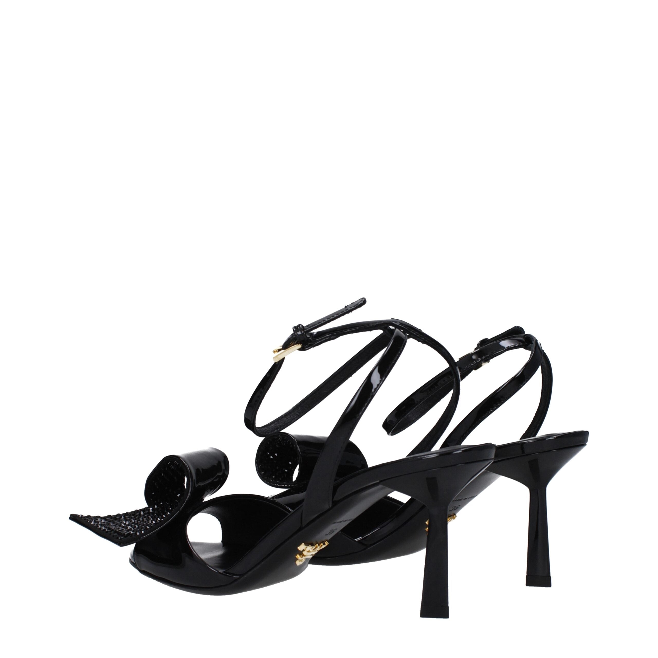 Prada Schwarze Leder-Stilettosandalen