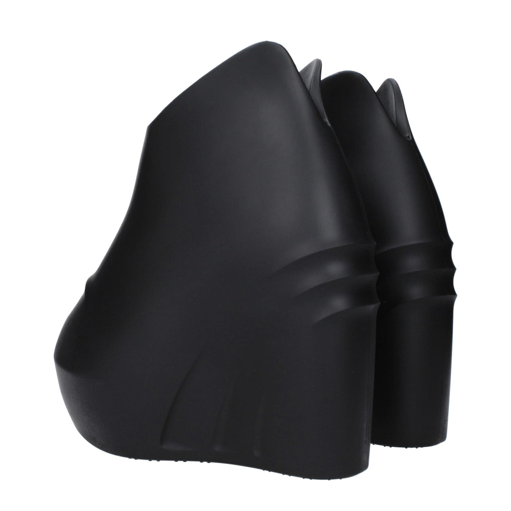 Givenchy Schwarze Baumwoll-Keilsandalen