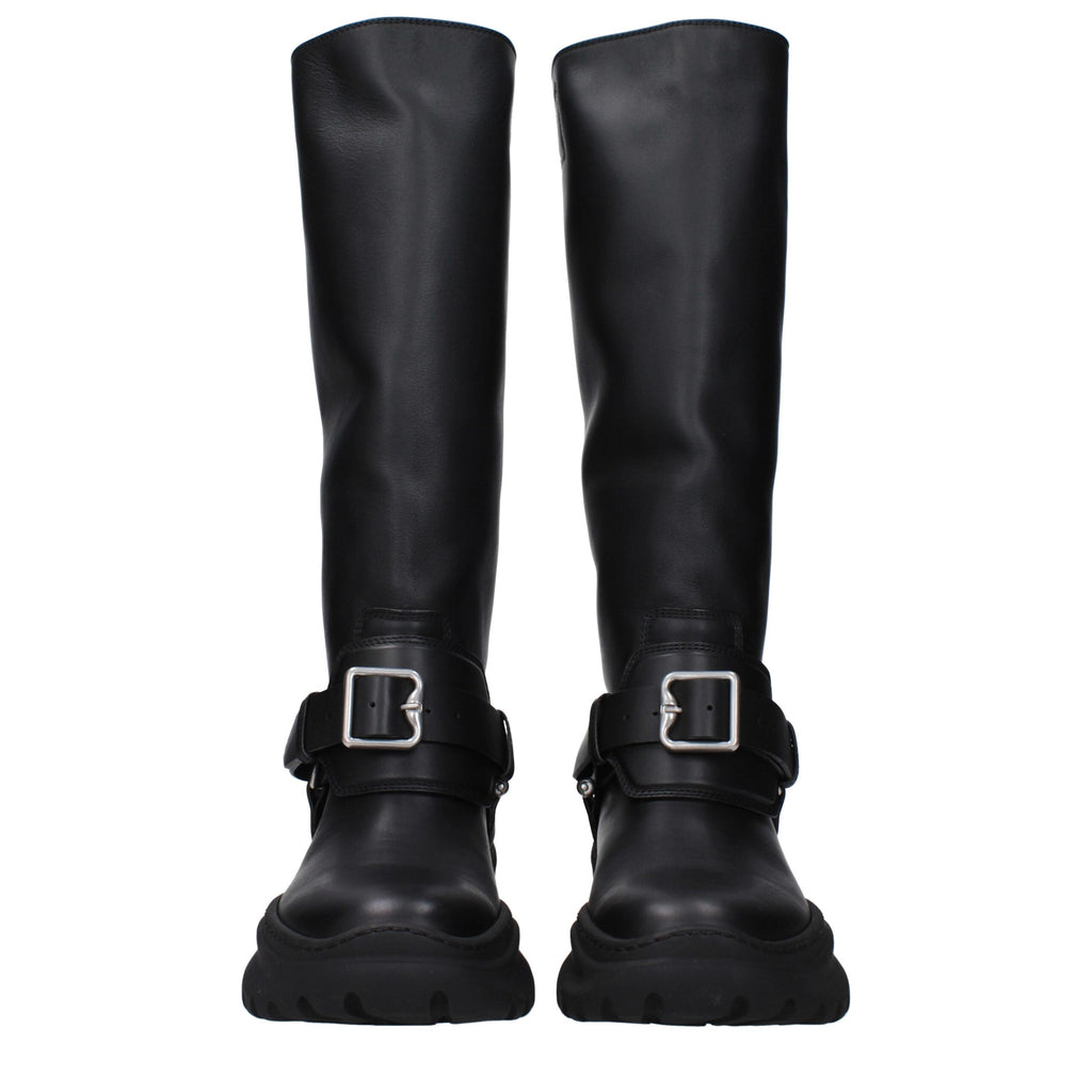 Burberry Schwarze Lederstiefel