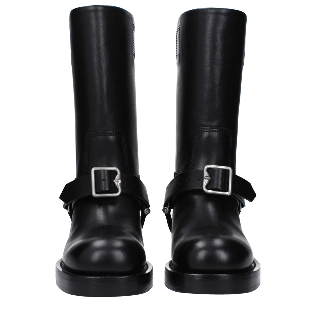 Burberry Schwarze Lederstiefel
