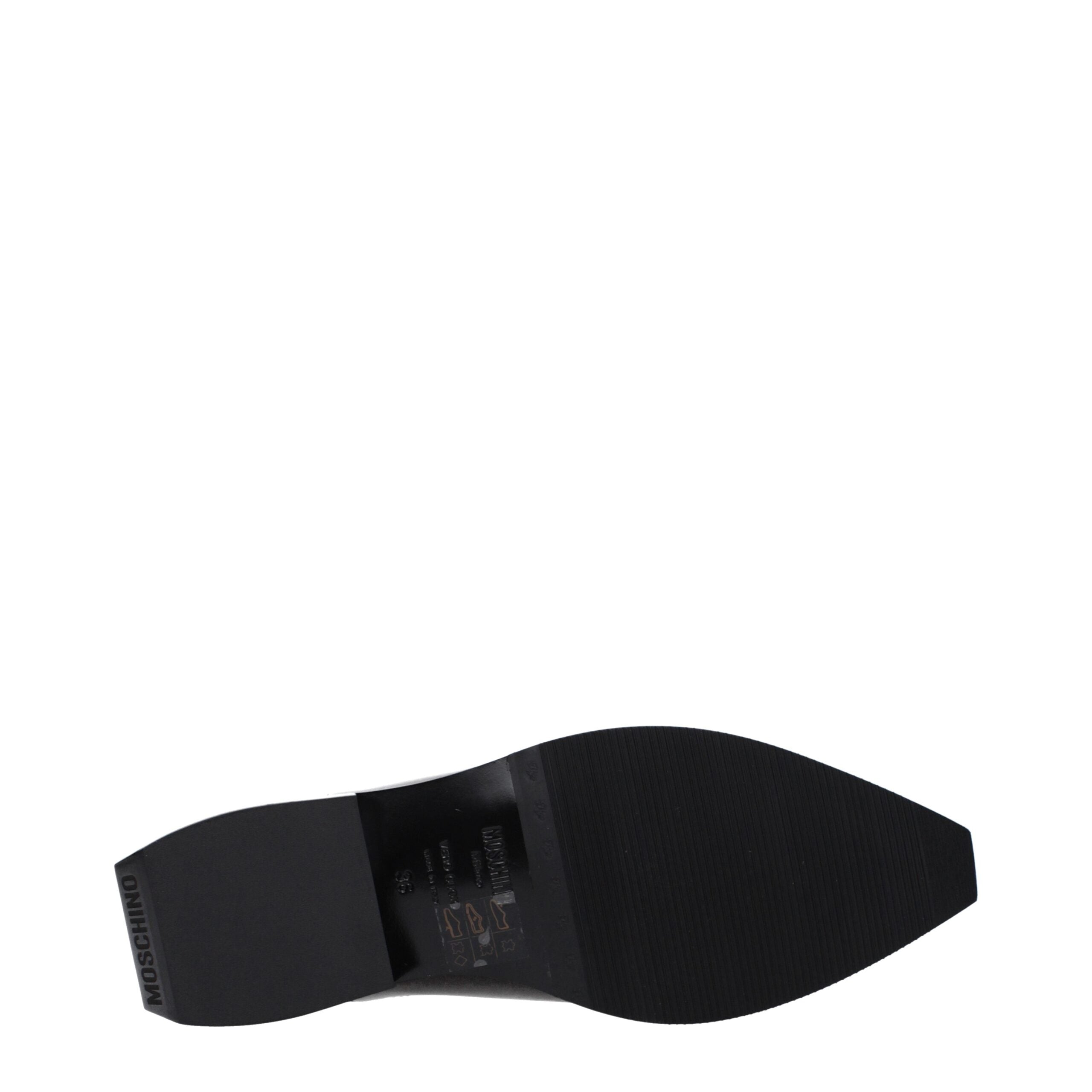 Moschino Schwarze Leder Pantoletten