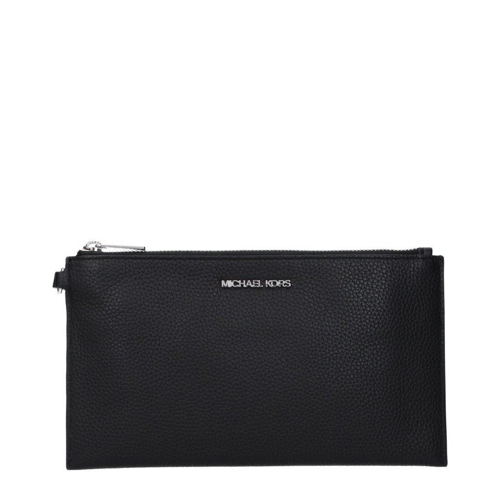 Michael Kors Schwarze Leder-Clutch