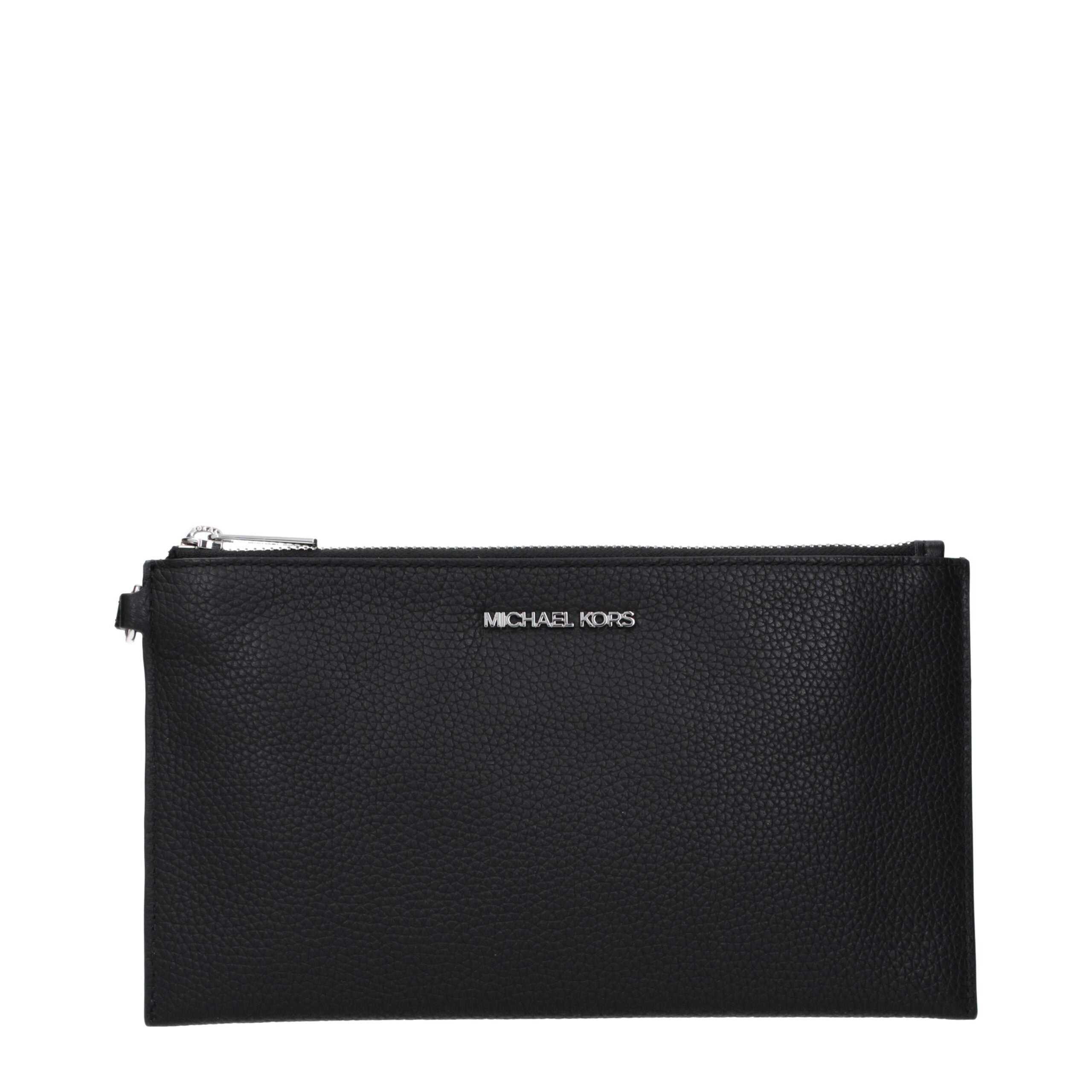 Michael Kors Schwarze Leder-Clutch